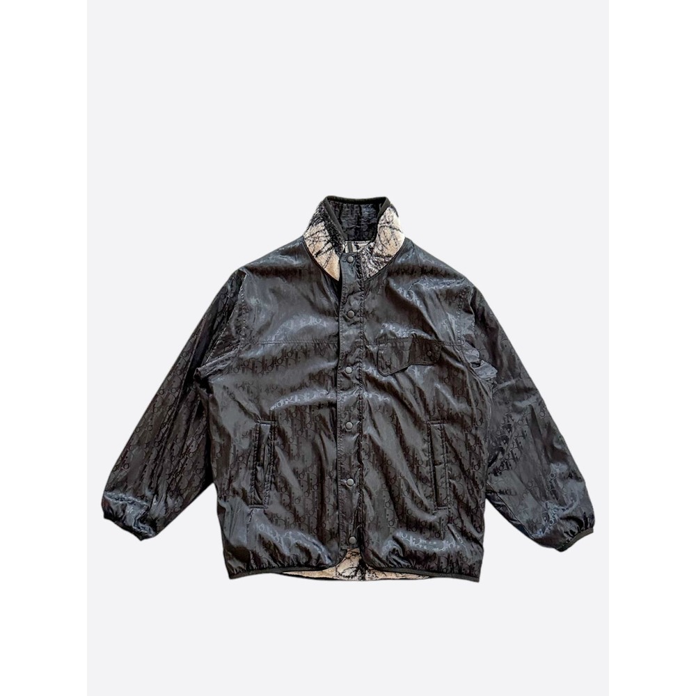 Dior Black Oblique Reversible Fleece Jacket